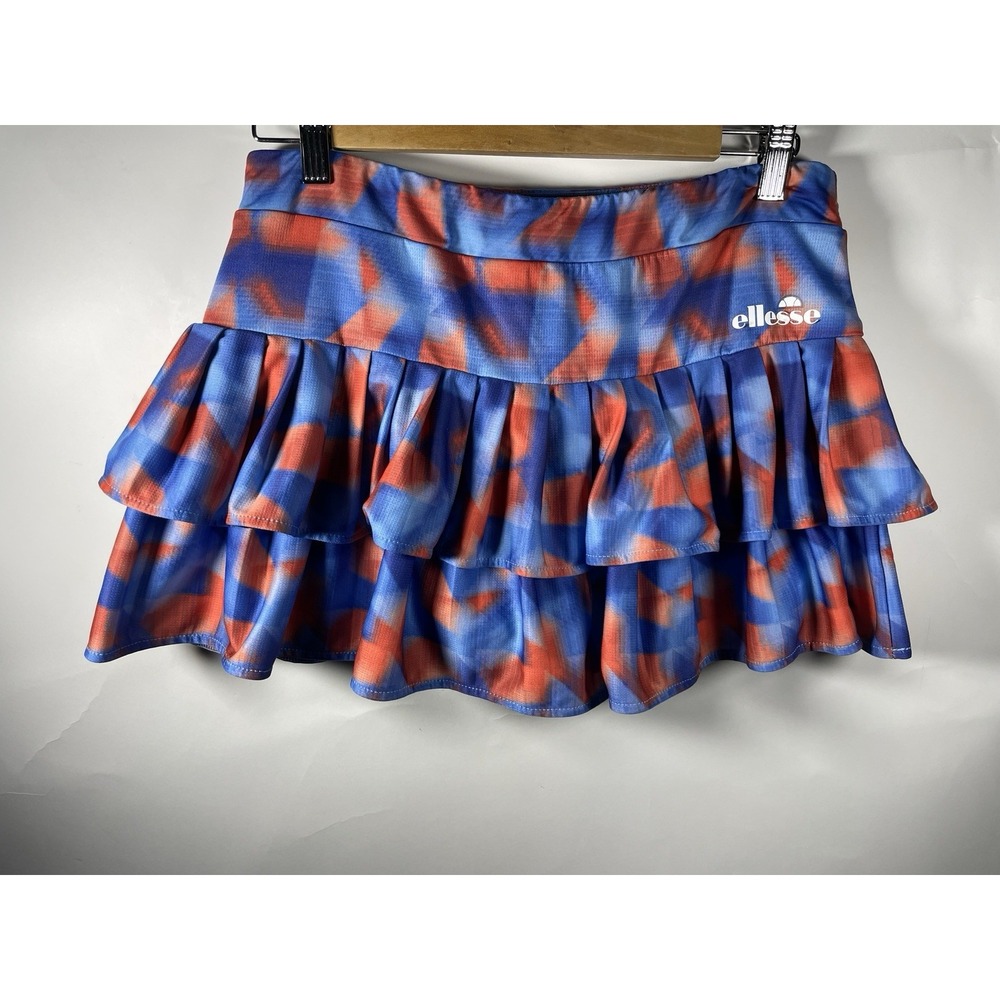 Ellesse Zatanna Tie-Dye Tiered Skort Size L‎ Pickleball Athleisure Flirty Tennis